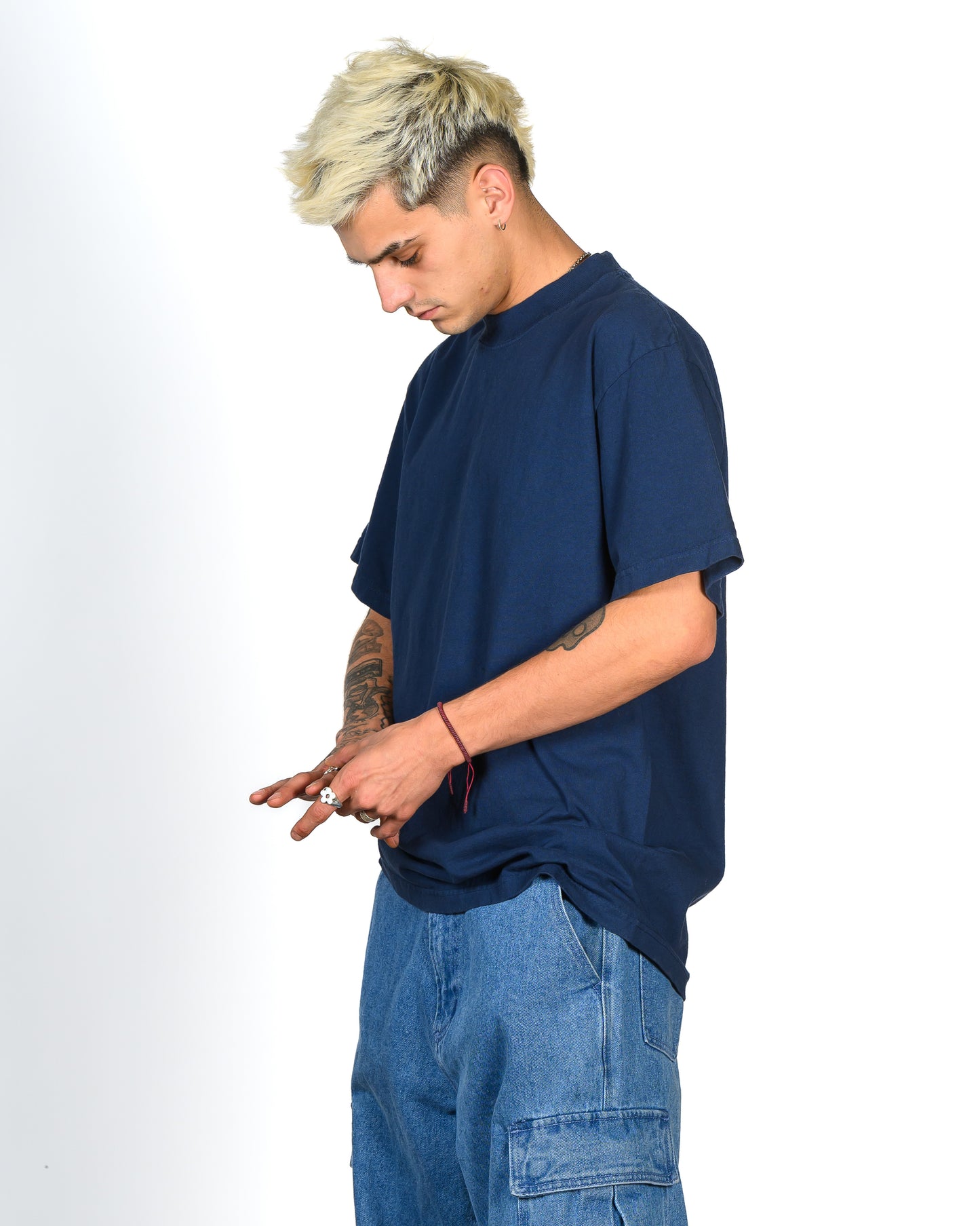 WASHED NAVY-HEAVYWEIGHT OVERSIZE TEE