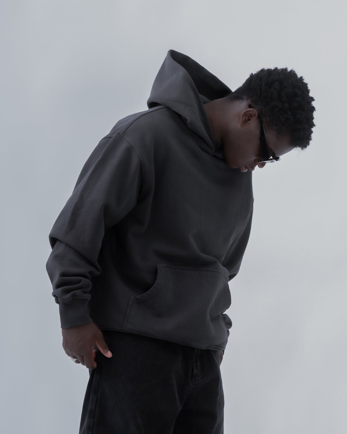 HOODIE HEAVYWEIGHT GARMENT DYE - 460 GSM- DARK GREY