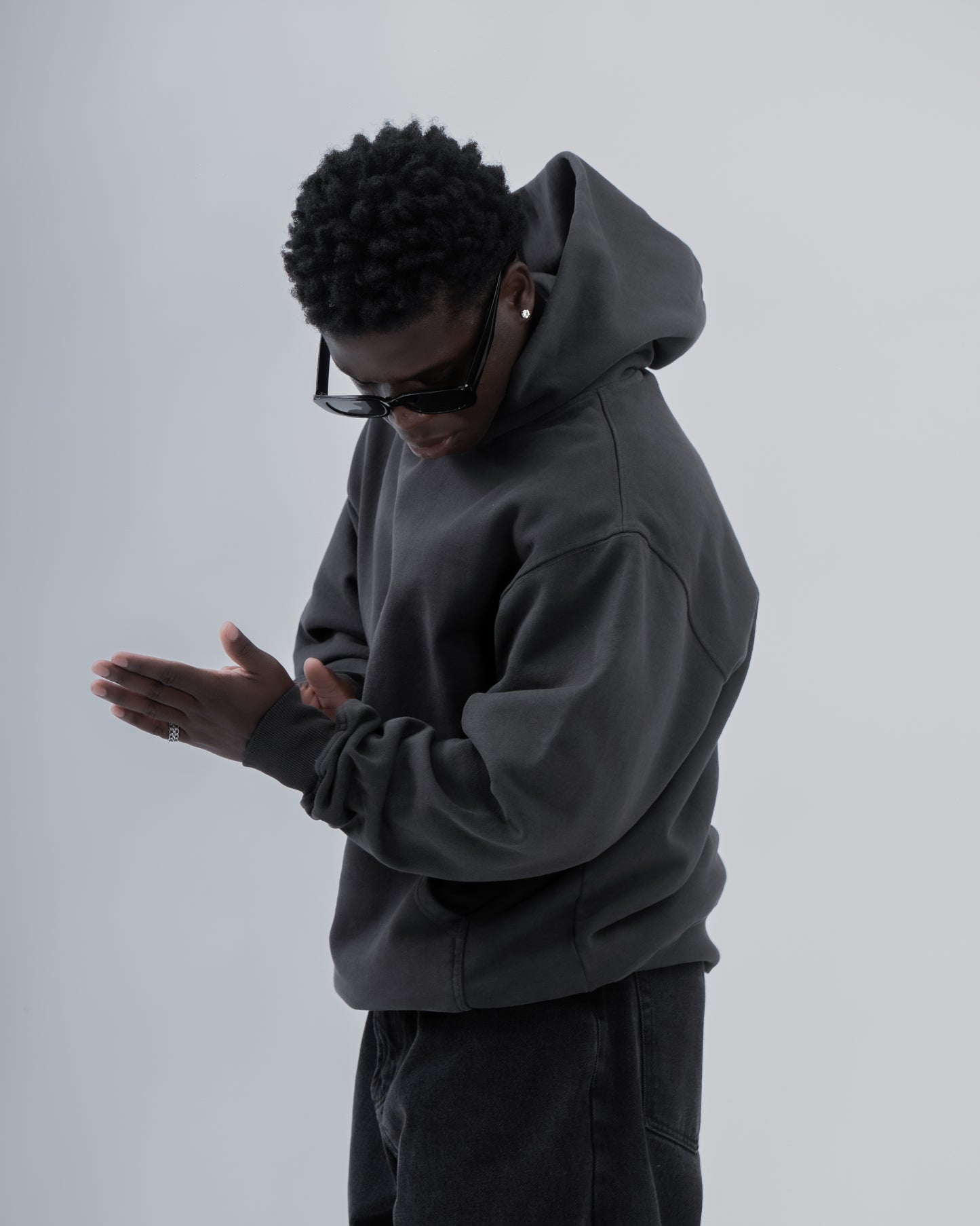 HOODIE HEAVYWEIGHT GARMENT DYE - 460 GSM- DARK GREY