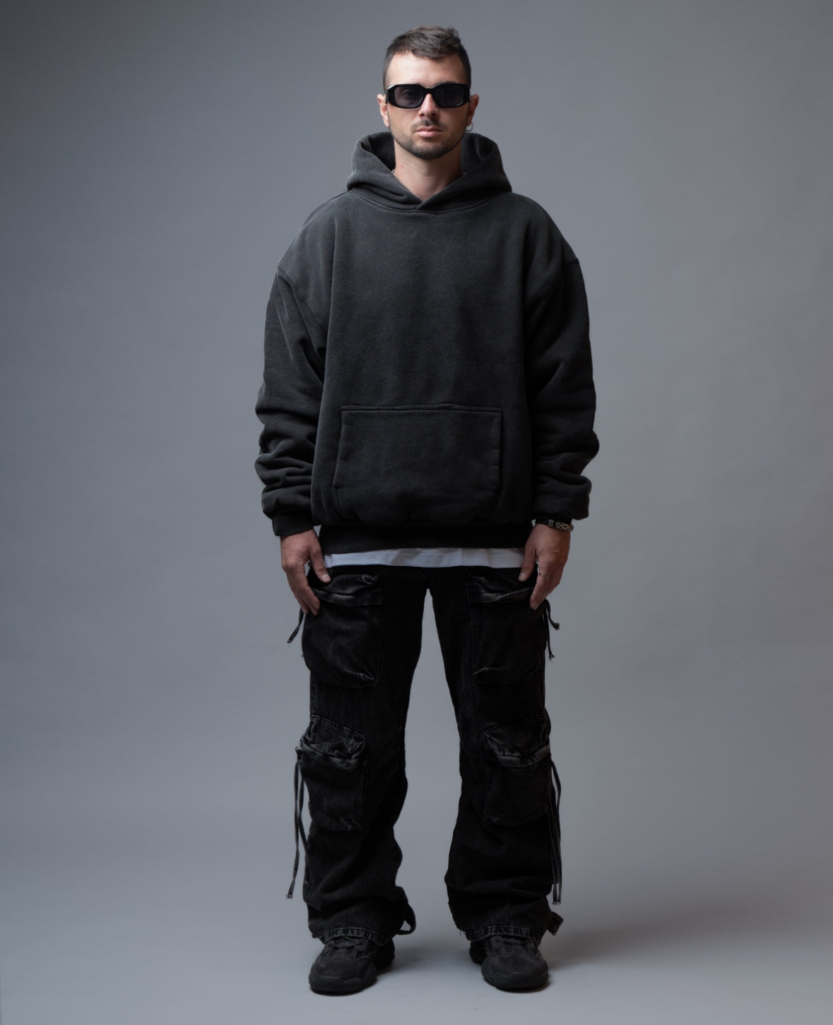 PERFECT HOODIE - ULTRA HEAVYWEIGHT DOUBLE LAYERED "WASHED BLACK"