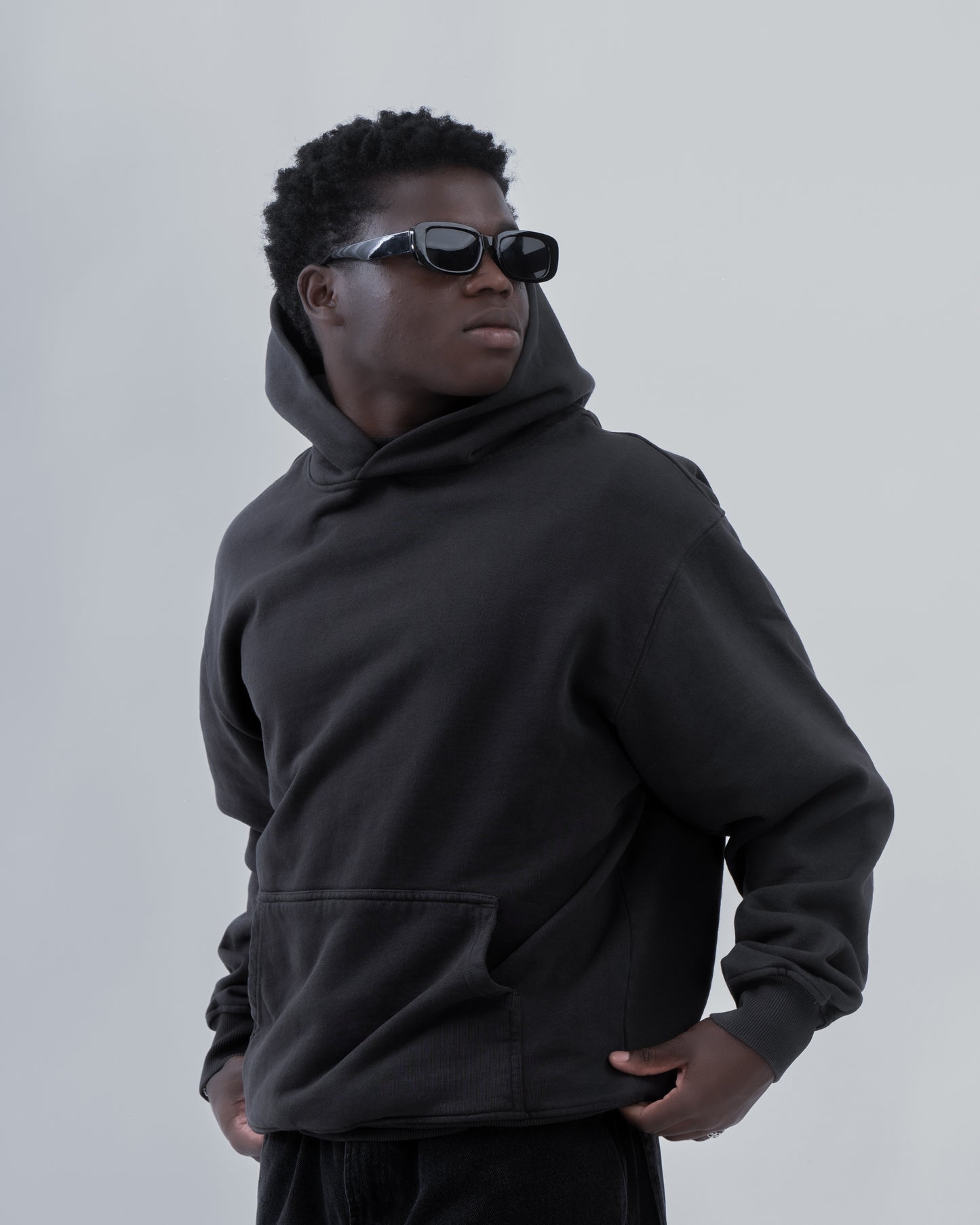 HOODIE HEAVYWEIGHT GARMENT DYE - 460 GSM- DARK GREY