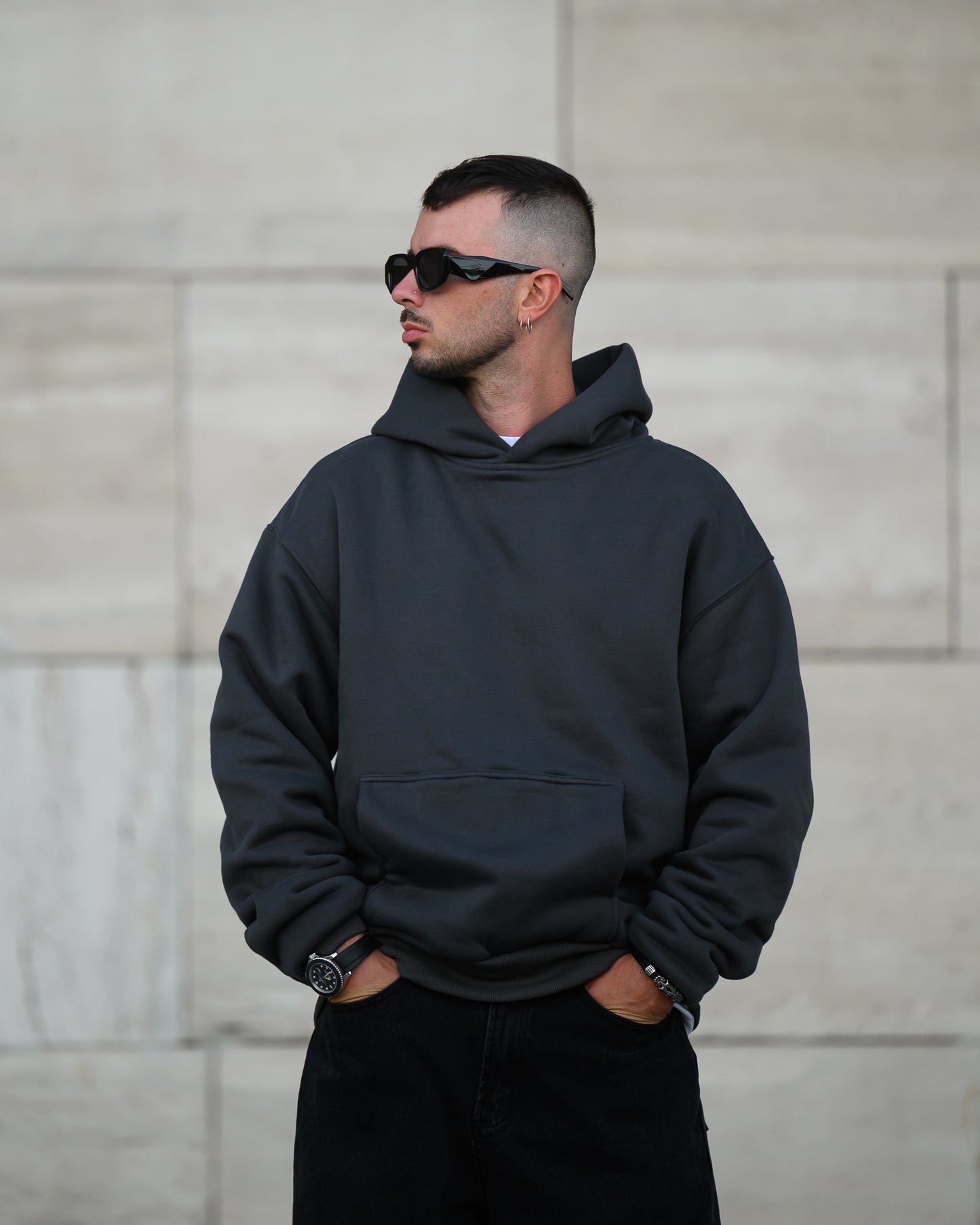 PERFECT HOODIE - ULTRA HEAVYWEIGHT DOUBLE LAYERED “ANTHRACITE”