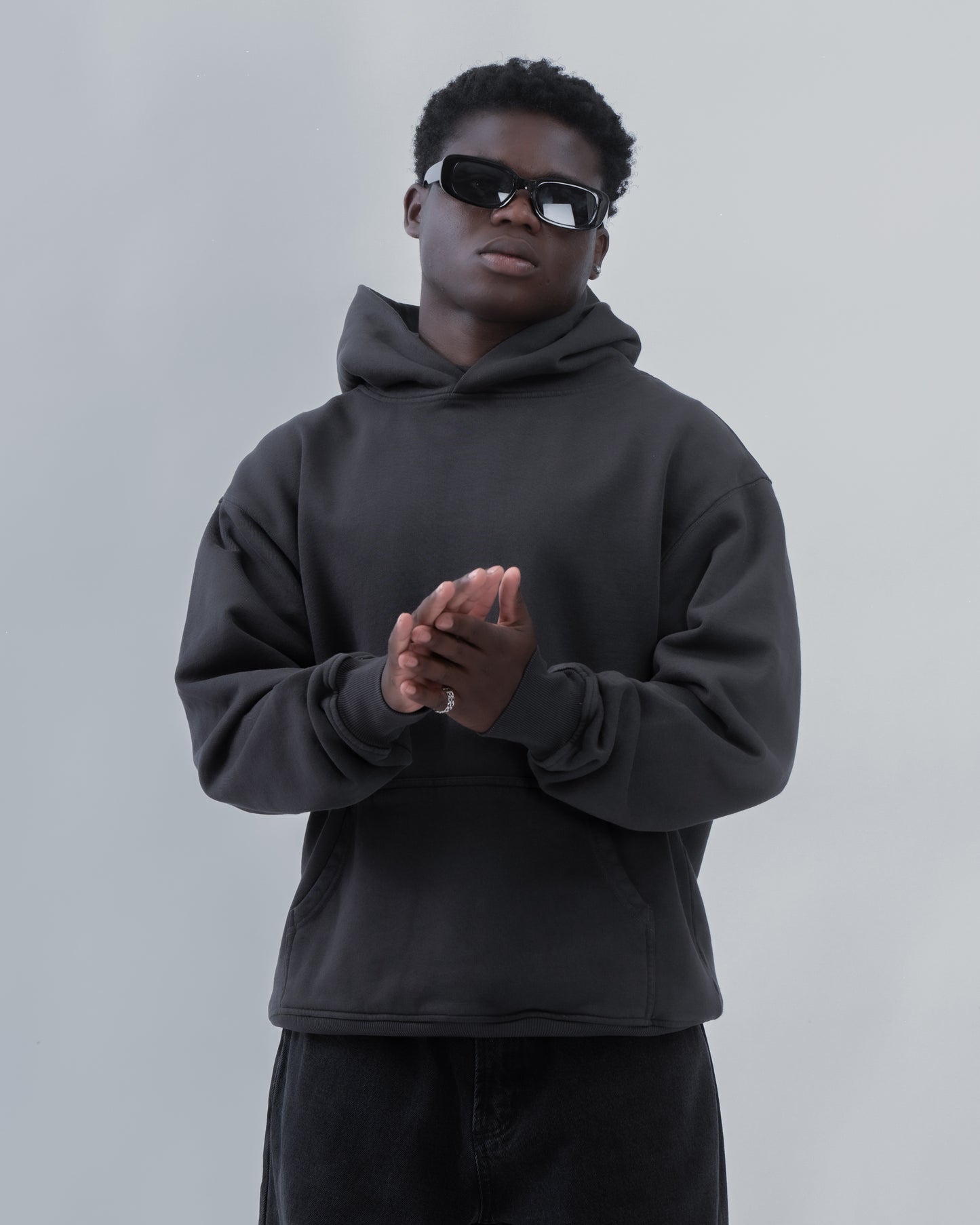 HOODIE HEAVYWEIGHT GARMENT DYE - 460 GSM- DARK GREY