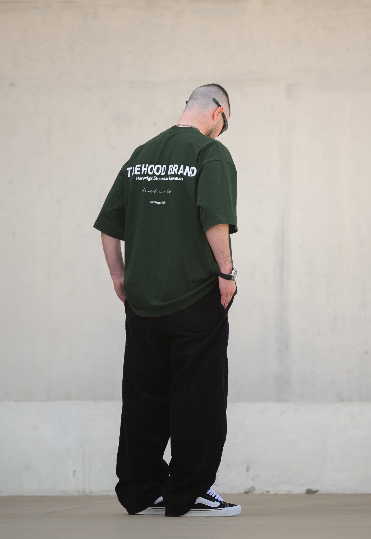 OVERSIZE HEAVYWEIGHT GREEN MOSS/OFF WHITE (260GSM)