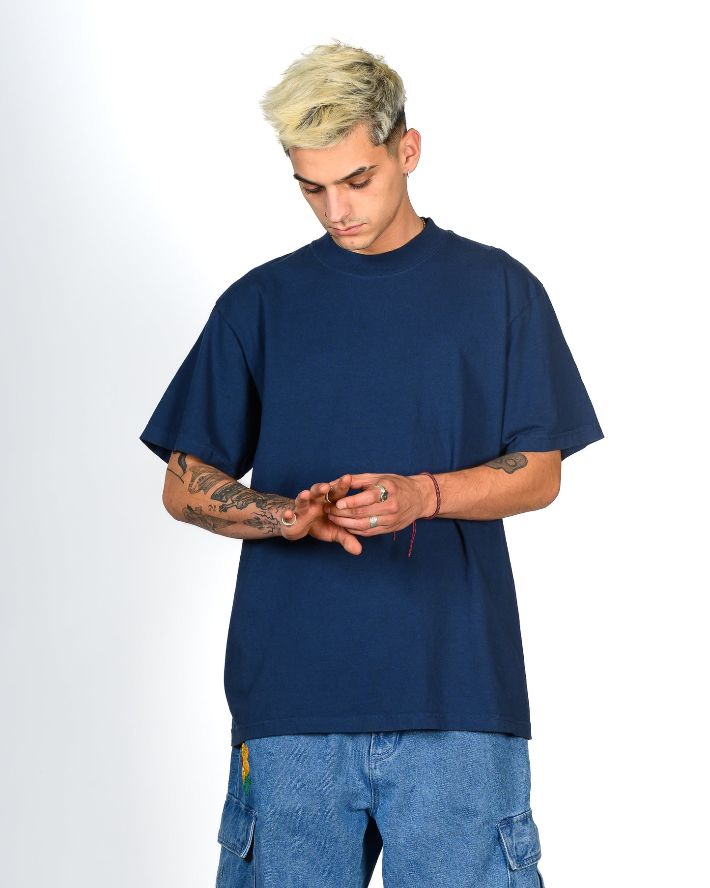 WASHED NAVY-HEAVYWEIGHT OVERSIZE TEE