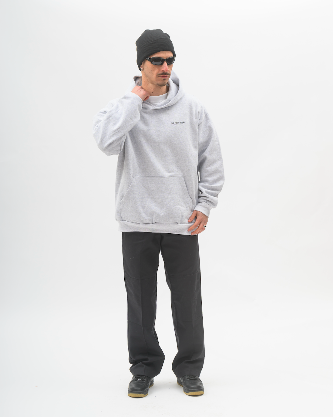 HOODIE MEGA HEAVYWEIGHT ASH GREY/BLACK (475 gsm)