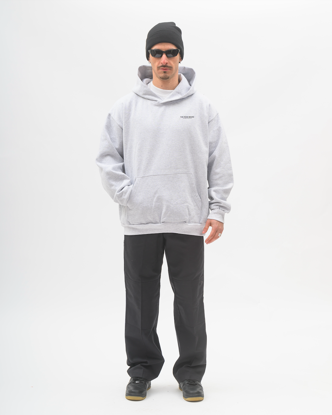HOODIE MEGA HEAVYWEIGHT ASH GREY/BLACK (475 gsm)