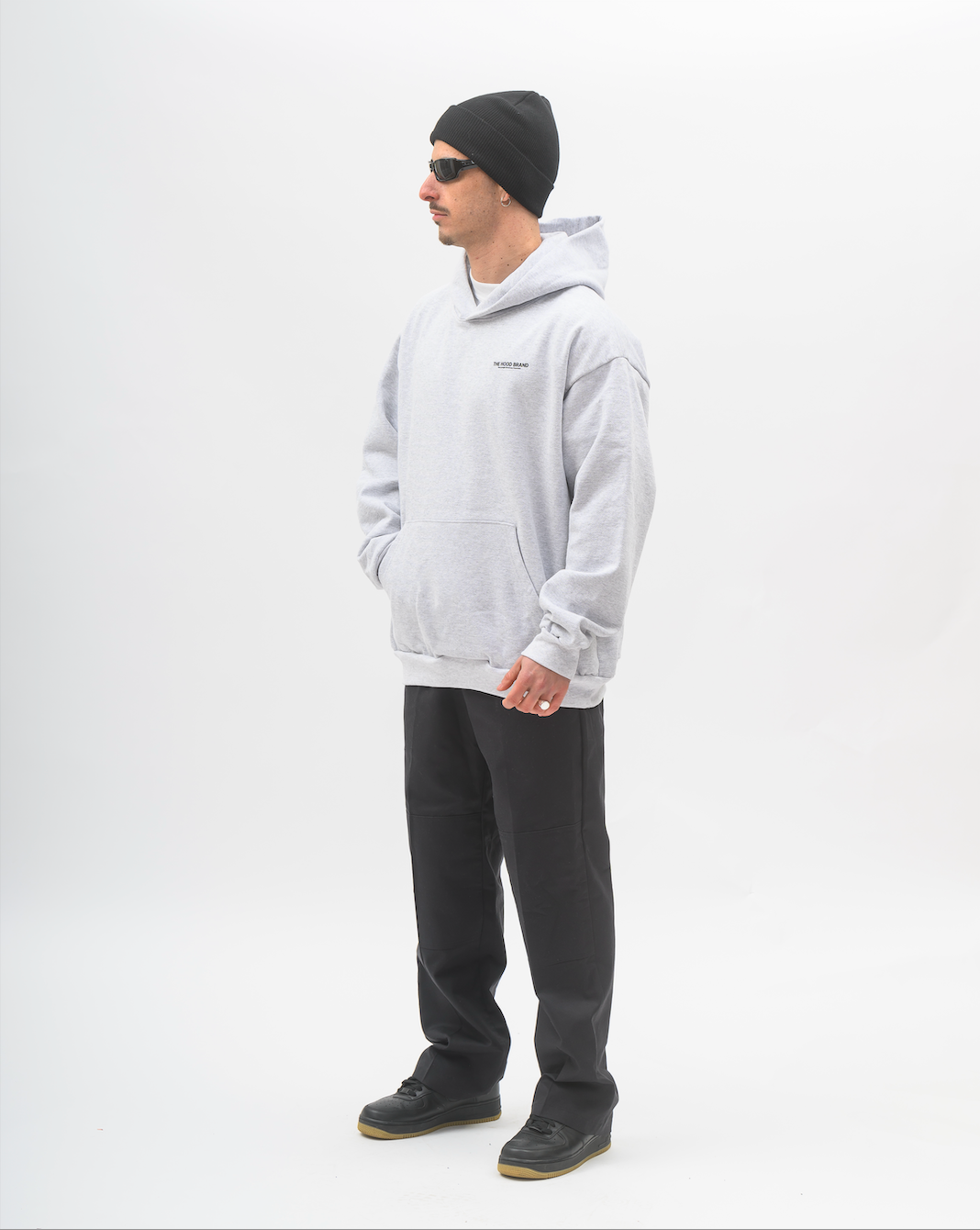 HOODIE MEGA HEAVYWEIGHT ASH GREY/BLACK (475 gsm)