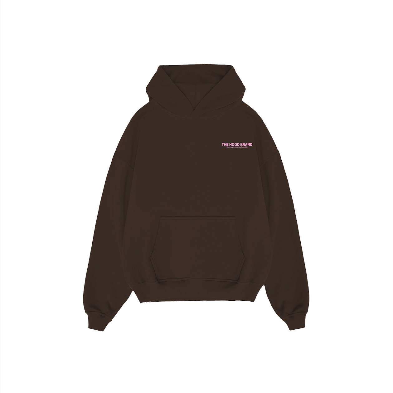 HOODIE MEGA HEAVYWEIGHT DARK BROWN / VINTAGE PINK (475 gsm)
