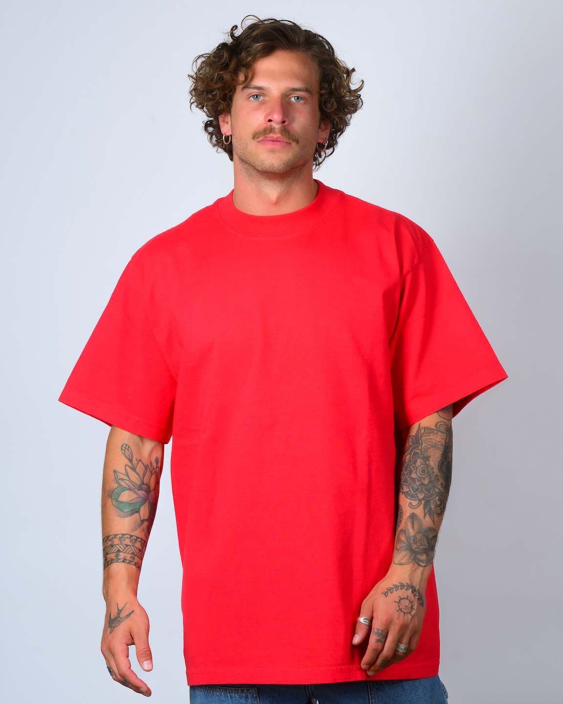 OFF RED -HEAVYWEIGHT GARMENT DYE OVERSIZE TEE