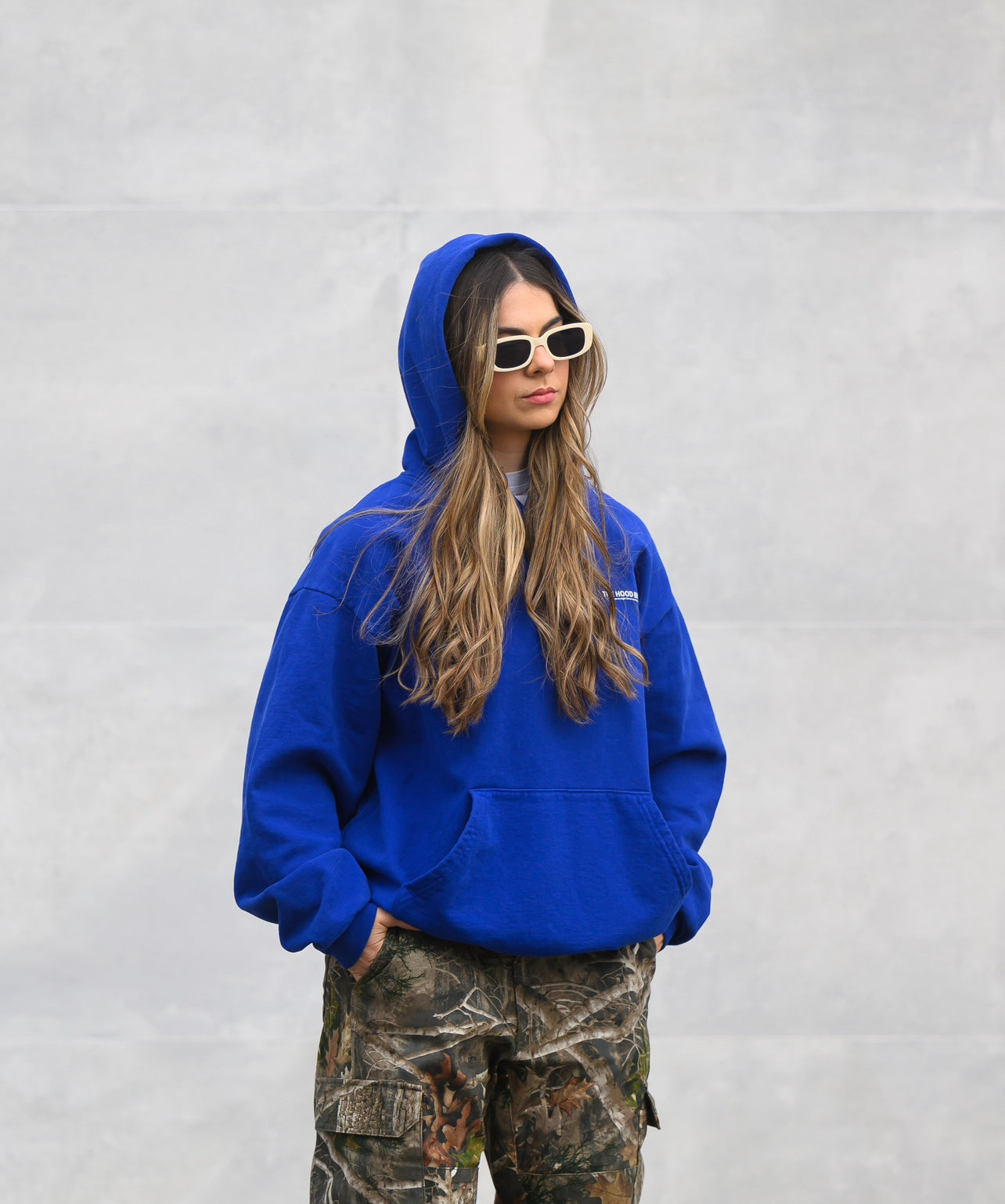 HOODIE MEGA HEAVYWEIGHT COBALT BLUE/OFF WHITE (475 gsm)