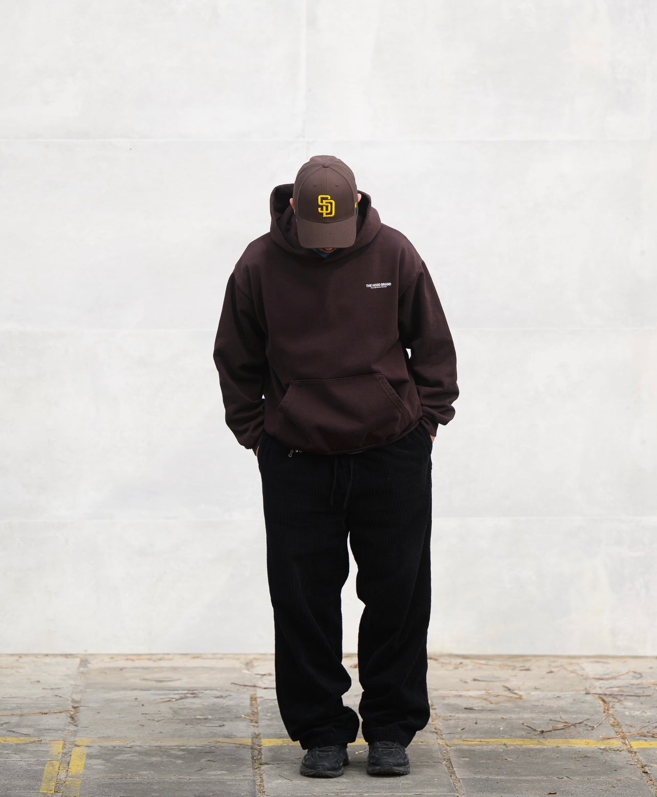 HOODIE MEGA HEAVYWEIGHT DARK BROWN/OFF WHITE (475 gsm)