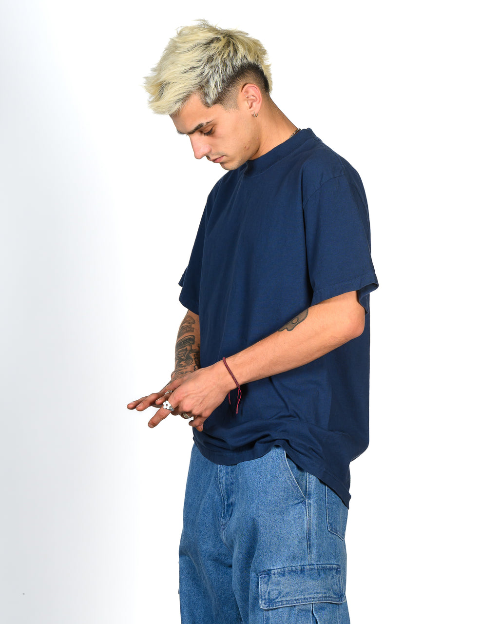 WASHED NAVY-HEAVYWEIGHT OVERSIZE TEE
