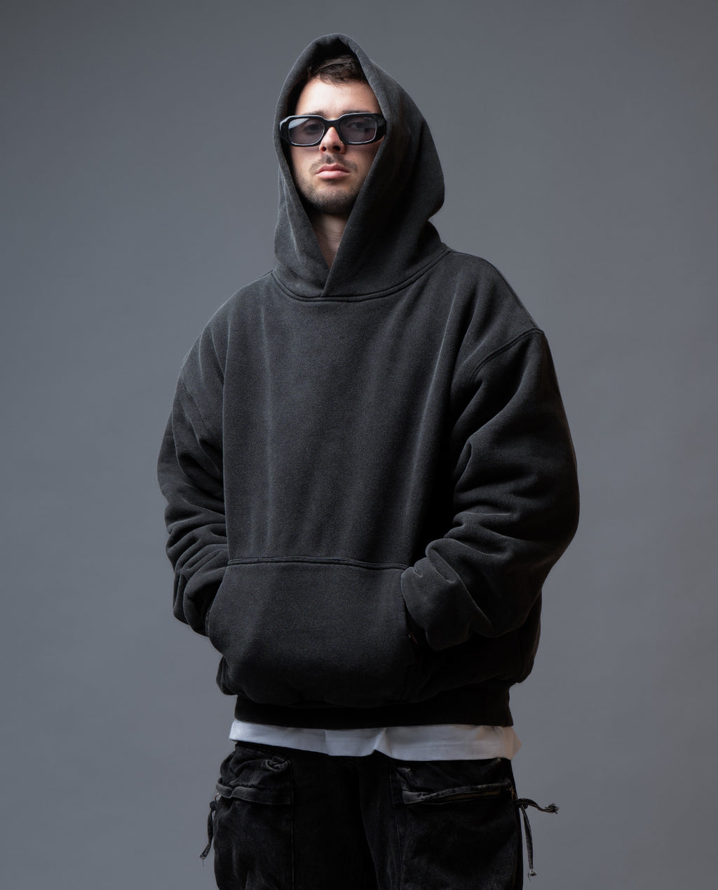 PERFECT HOODIE - ULTRA HEAVYWEIGHT DOUBLE LAYERED "WASHED BLACK"