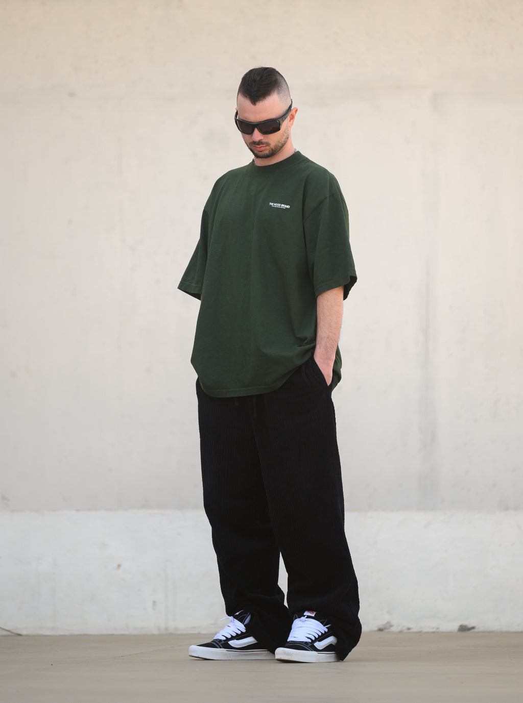 OVERSIZE HEAVYWEIGHT GREEN MOSS/OFF WHITE (260GSM)