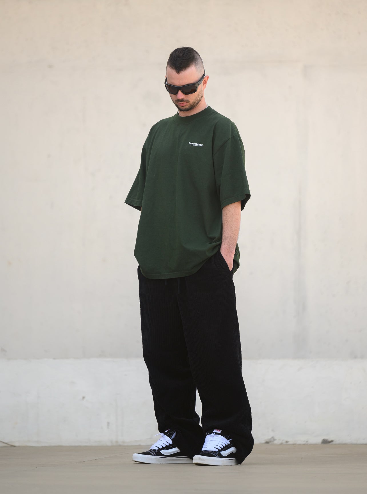 OVERSIZE HEAVYWEIGHT GREEN MOSS/OFF WHITE (260GSM)