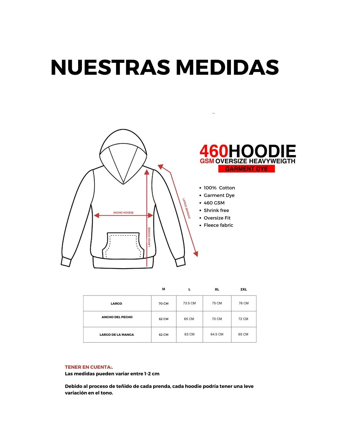 ¡NEW! HEAVYWEIGHT GARMENT
DYE FLEECE HOODIE (460GSM)