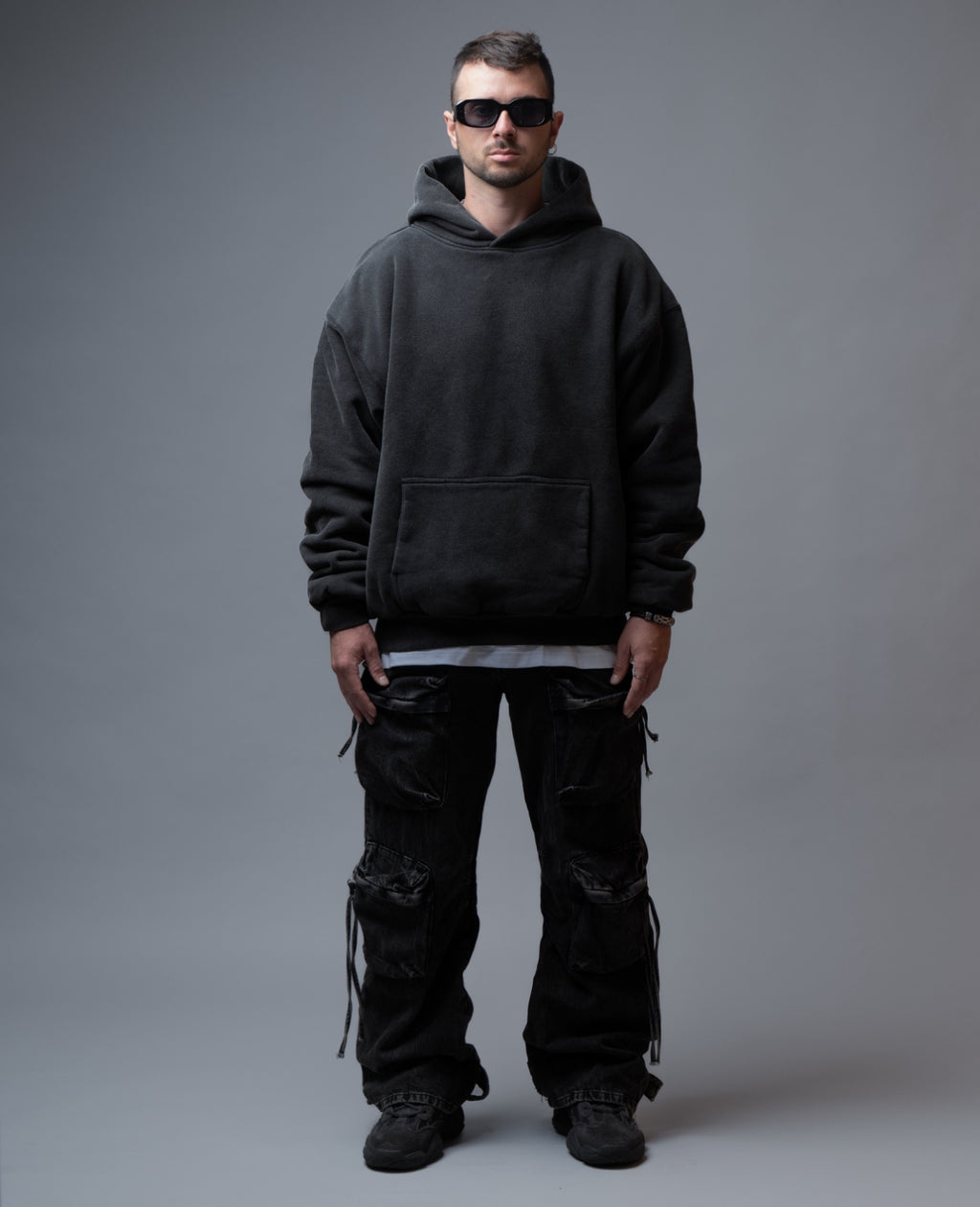 PERFECT HOODIE - ULTRA HEAVYWEIGHT DOUBLE LAYERED "WASHED BLACK"