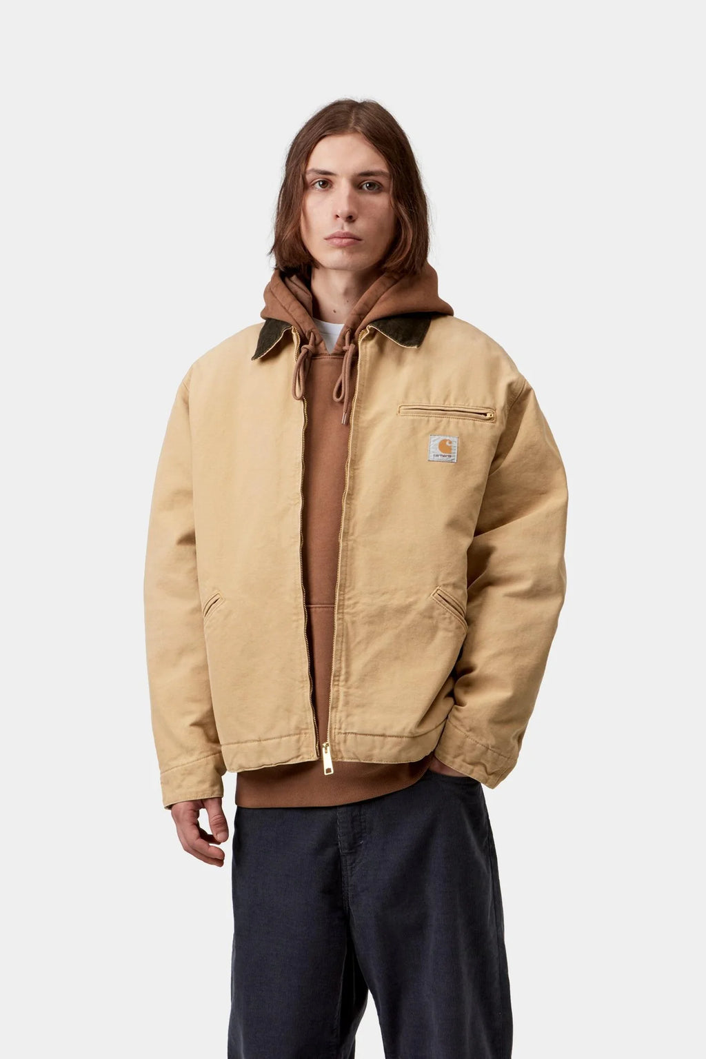 OG DETROIT JACKET “WIP DUSTY H/TOBACCO,STONE CANVAS” (WINTER)