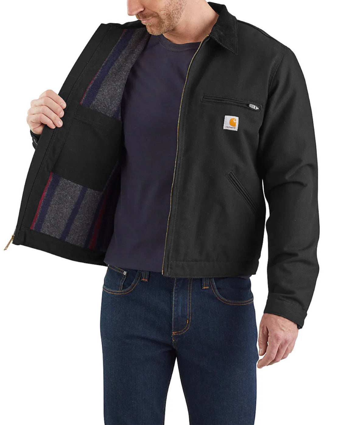 CARHARTT MEN'S BLANKET-LINED DETROIT JACKET - RELAXED FIT