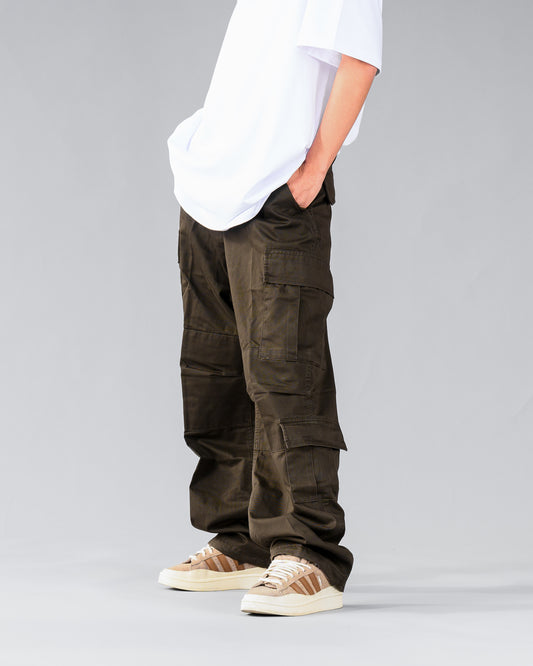 PANTALON CARGO BAGGY DOBLE BOLSILLO CAFÉ