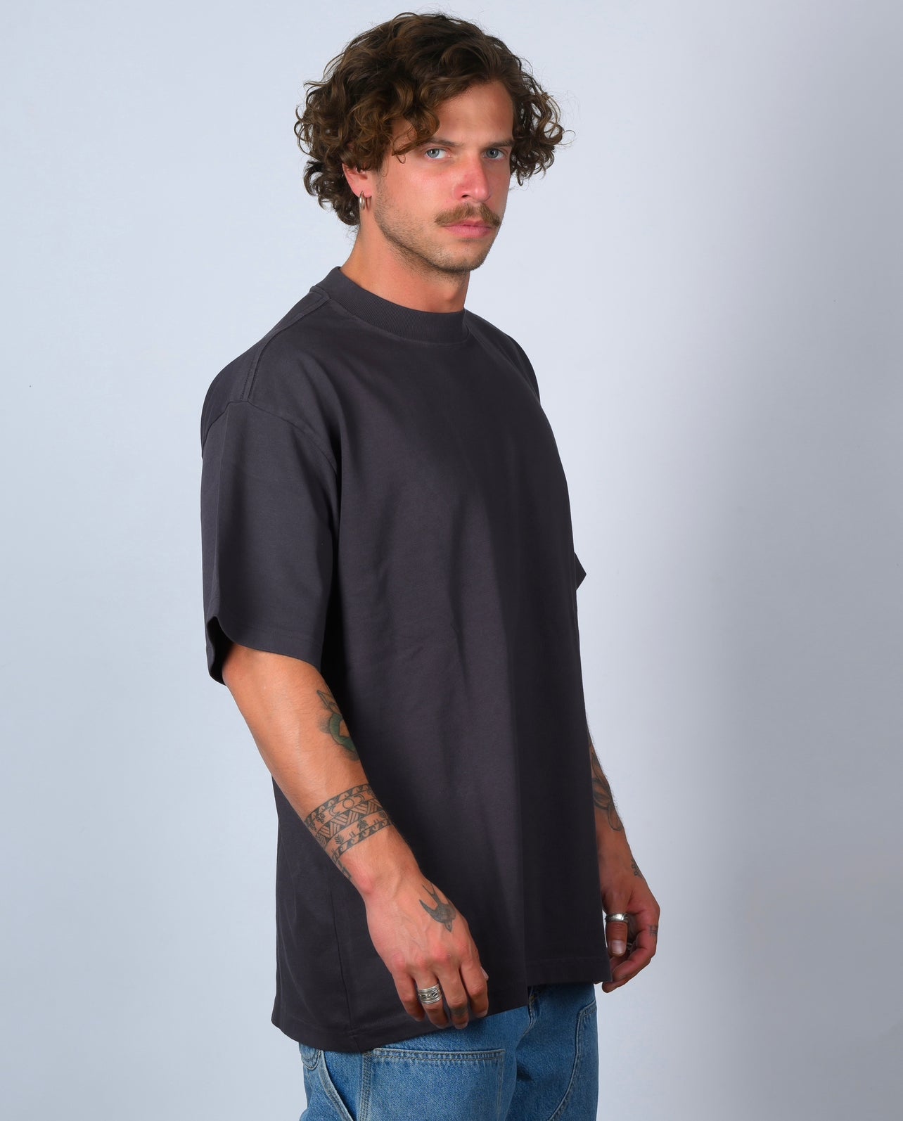 DARK GREY WASHED -MEGA HEAVYWEIGHT LUXURY TEE