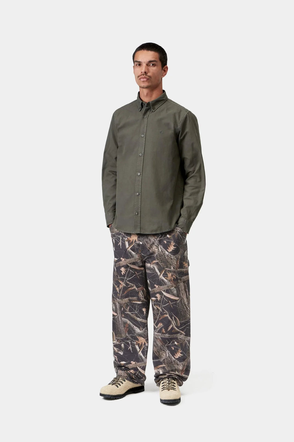 SINGLE KNEE PANT “CAMO FEATHER TREE”