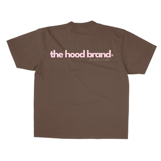 MEGA HEAVYWEIGHT MOCHA/PASTEL PINK (300GSM) TEE