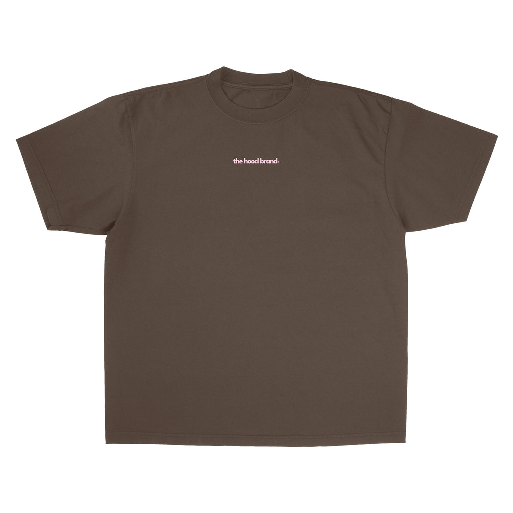 MEGA HEAVYWEIGHT MOCHA/PASTEL PINK (300GSM) TEE