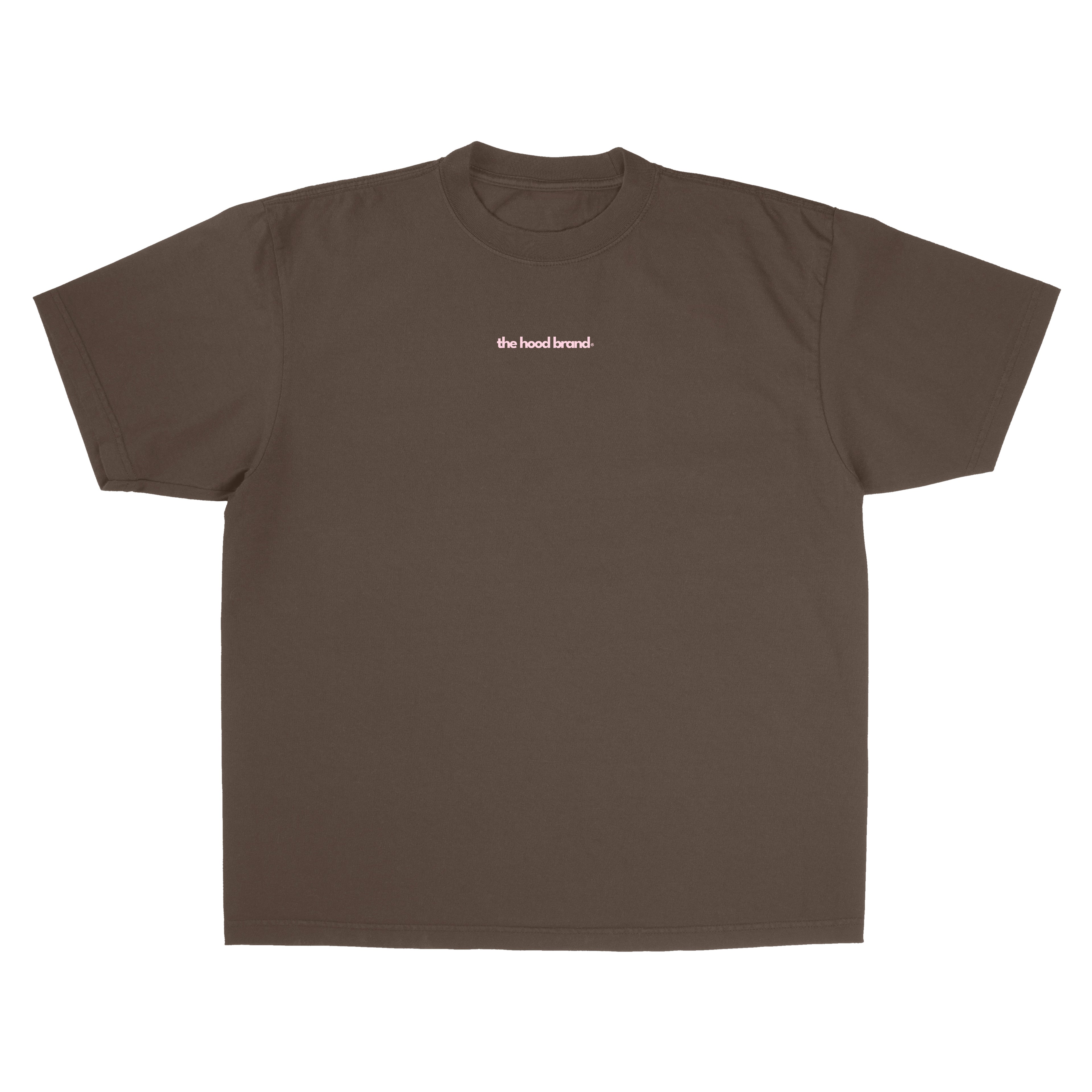 MEGA HEAVYWEIGHT MOCHA/PASTEL PINK (300GSM) TEE