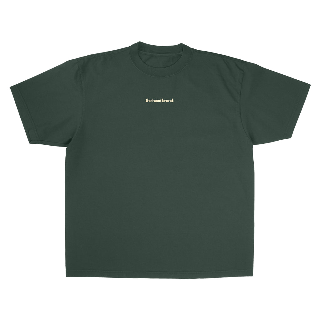 OVERSIZE HEAVYWEIGHT GREEN MOSS/CREAM (260GSM) TEE