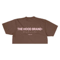 OG LOGO - MOCHA/PASTEL PINK CROP TOP TEE