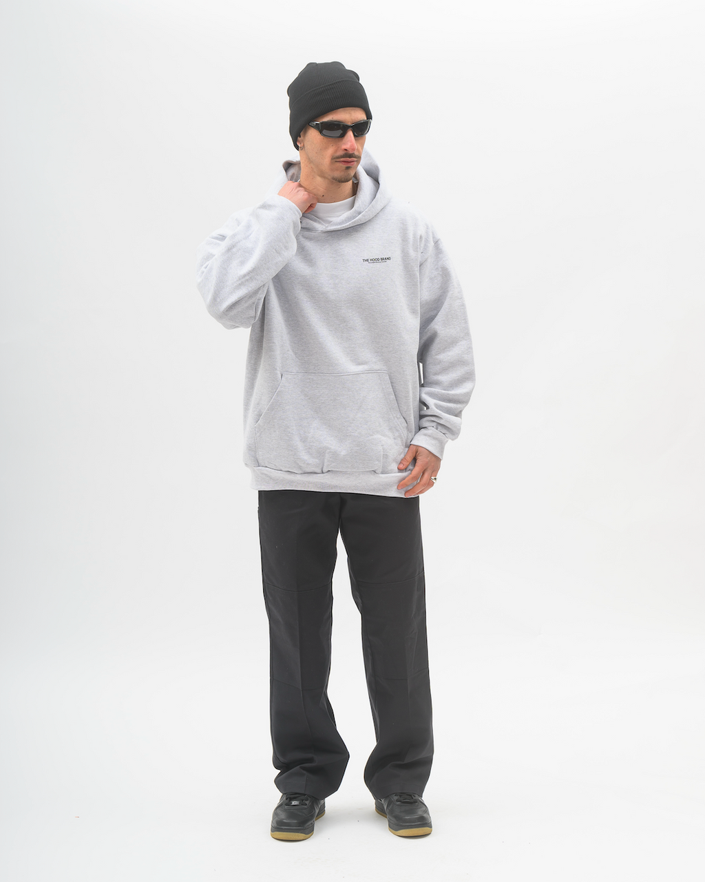 HOODIE MEGA HEAVYWEIGHT ASH GREY/BLACK (475 gsm)