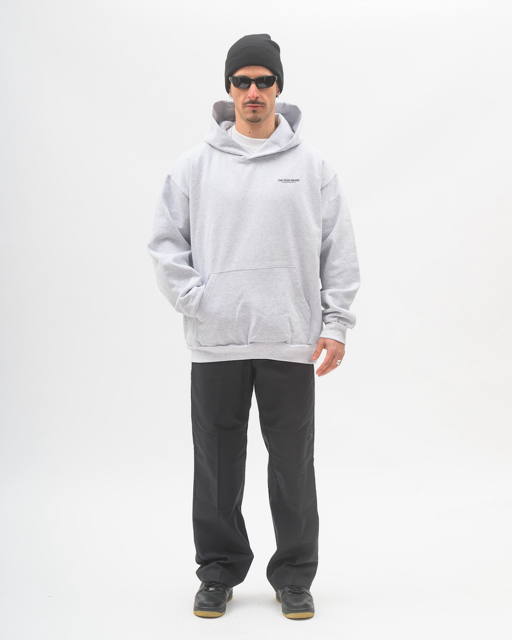 HOODIE MEGA HEAVYWEIGHT ASH GREY/BLACK (475 gsm)