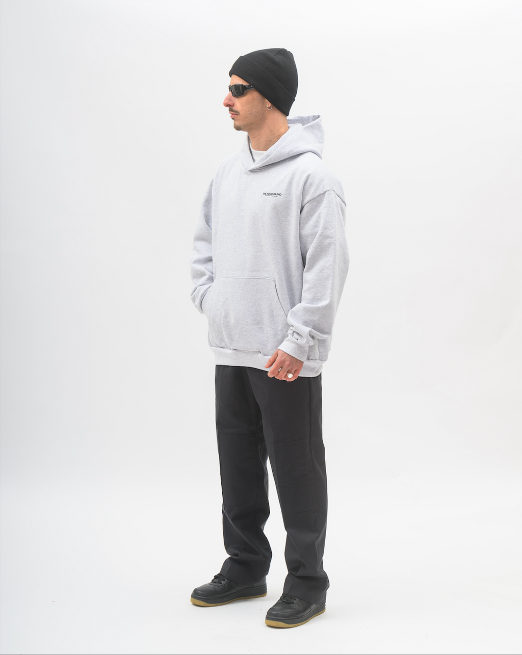 HOODIE MEGA HEAVYWEIGHT ASH GREY/BLACK (475 gsm)