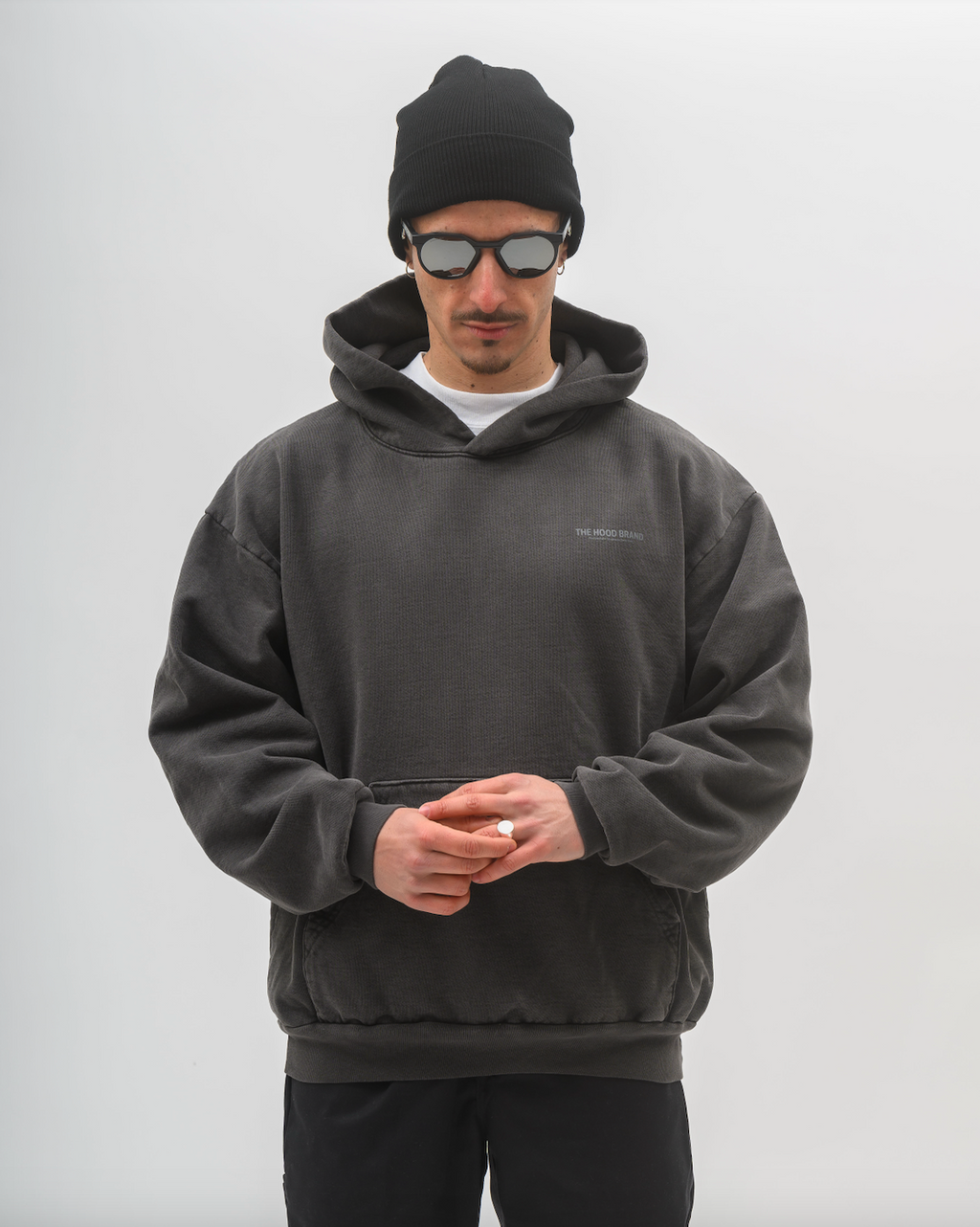 HOODIE MEGA HEAVYWEIGHT SHADOW (WASHED BLACK)/GREY (475 gsm)