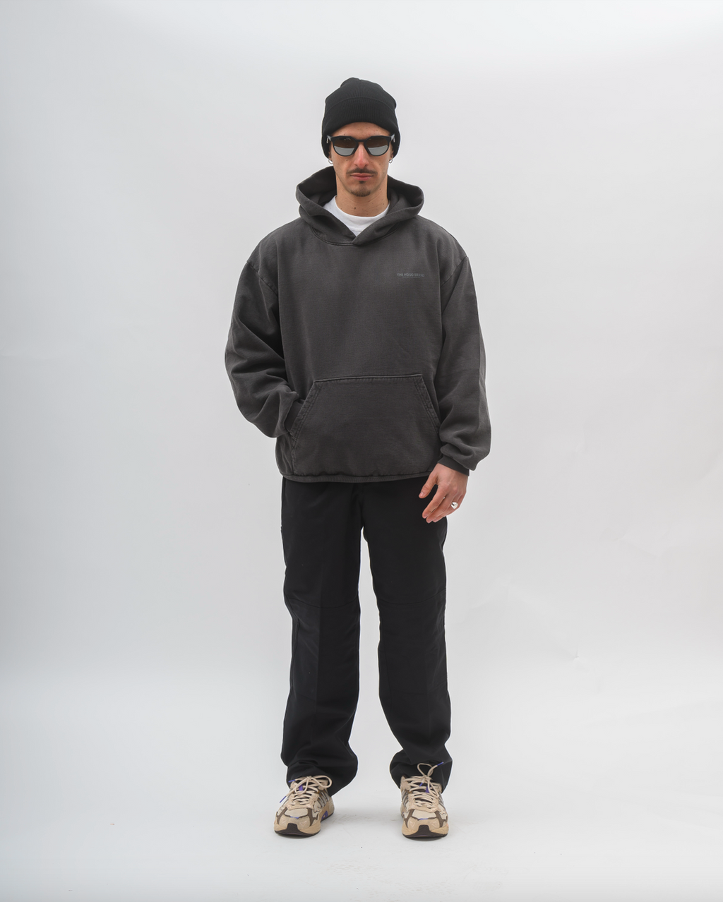 HOODIE MEGA HEAVYWEIGHT SHADOW (WASHED BLACK)/GREY (475 gsm)