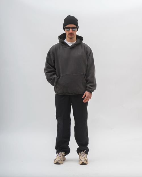 HOODIE MEGA HEAVYWEIGHT SHADOW (WASHED BLACK)/GREY (475 gsm)