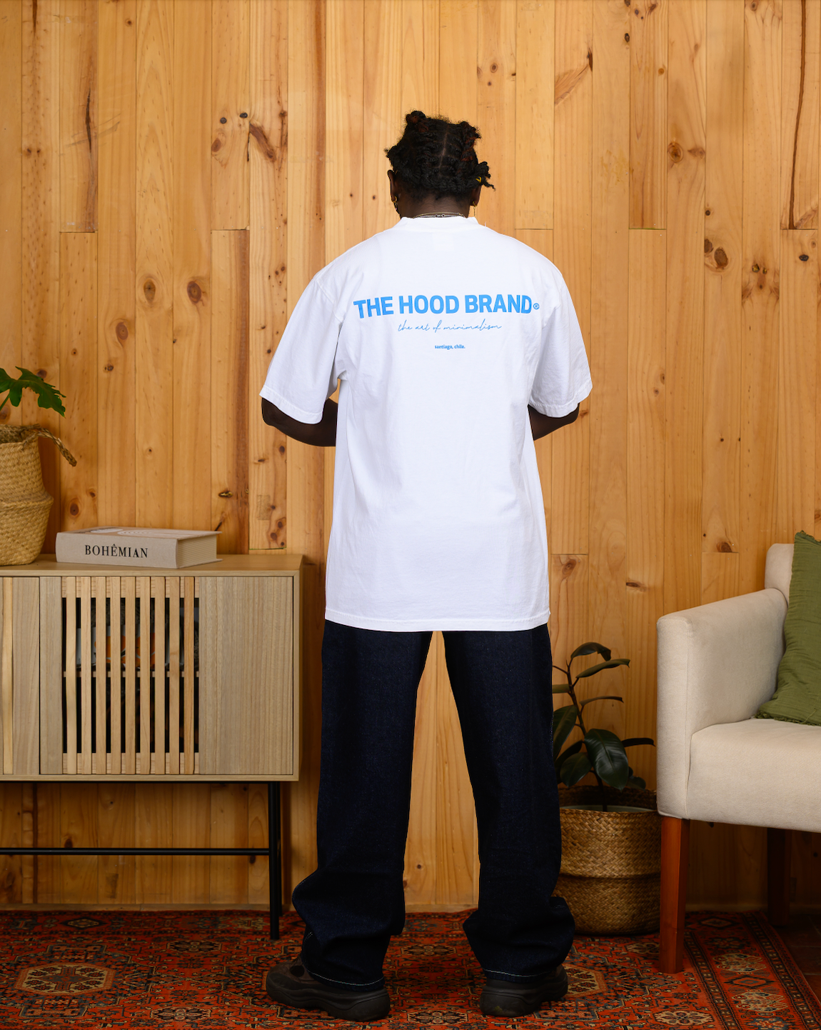 OG LOGO - OVERSIZE HEAVYWEIGHT OFF WHITE /BABY BLUE (260GSM) TEE