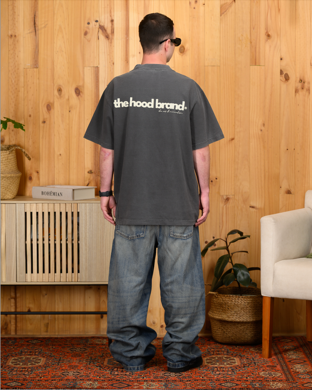 OVERSIZE HEAVYWEIGHT WASHED BLACK /CREAM (260GSM) TEE
