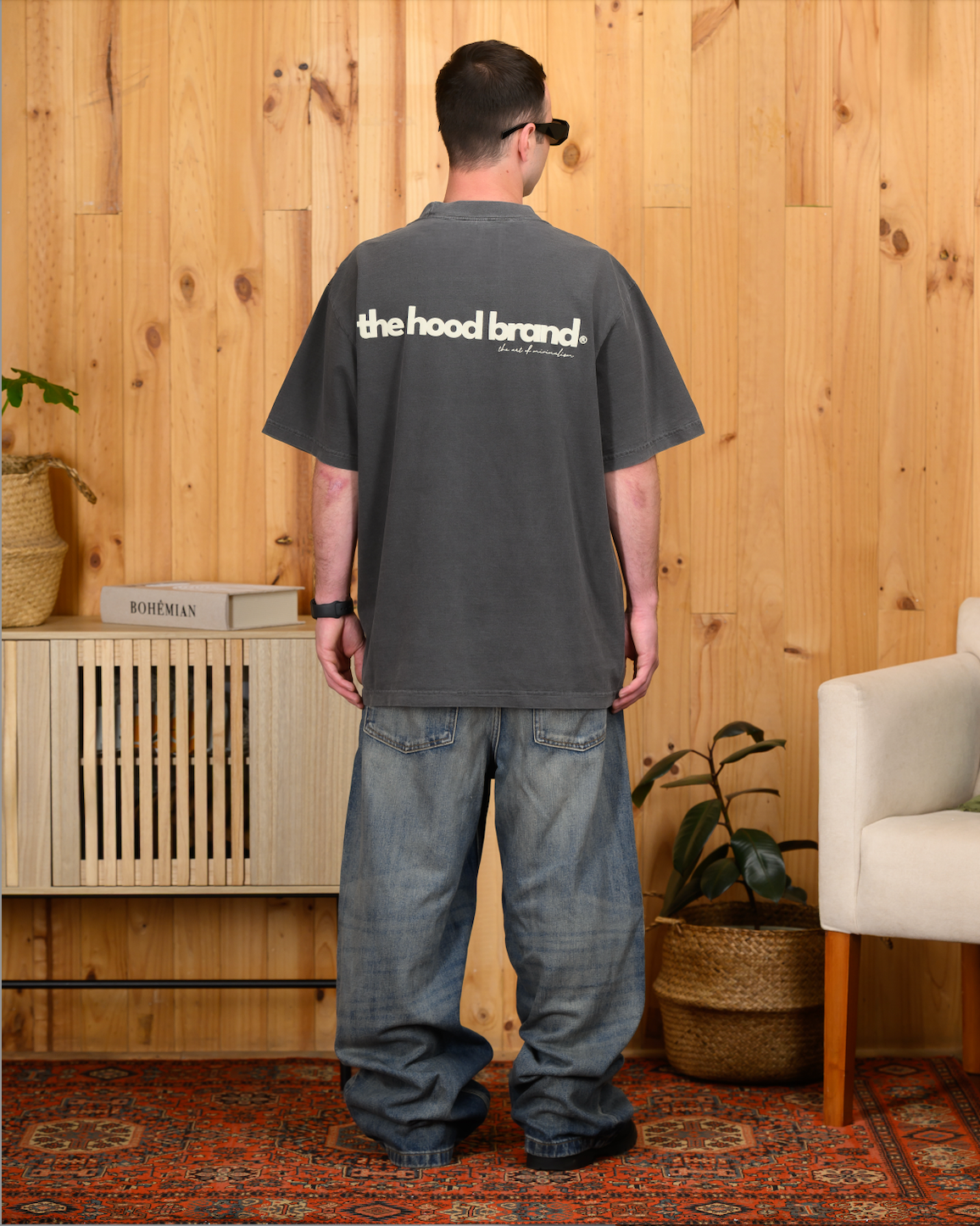 OVERSIZE HEAVYWEIGHT WASHED BLACK /CREAM (260GSM) TEE