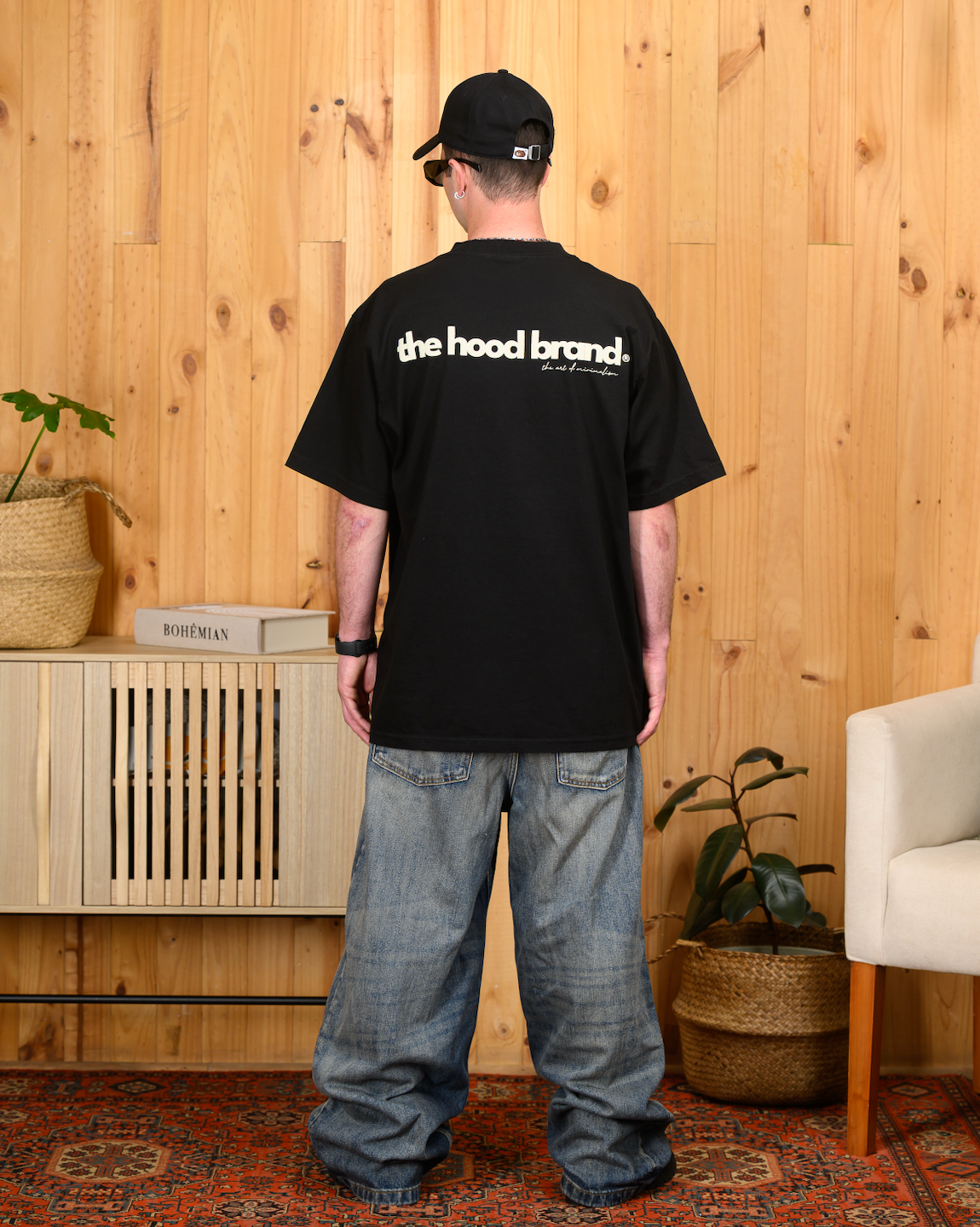 OVERSIZE HEAVYWEIGHT OFF BLACK/CREAM (260GSM) TEE