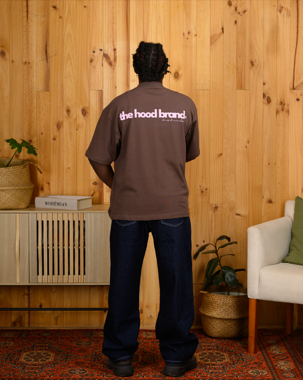 MEGA HEAVYWEIGHT MOCHA/PASTEL PINK (300GSM) TEE