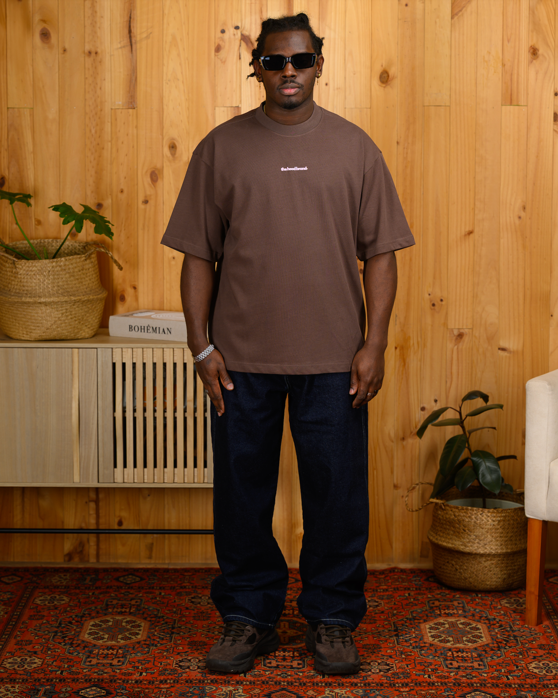 MEGA HEAVYWEIGHT MOCHA/PASTEL PINK (300GSM) TEE