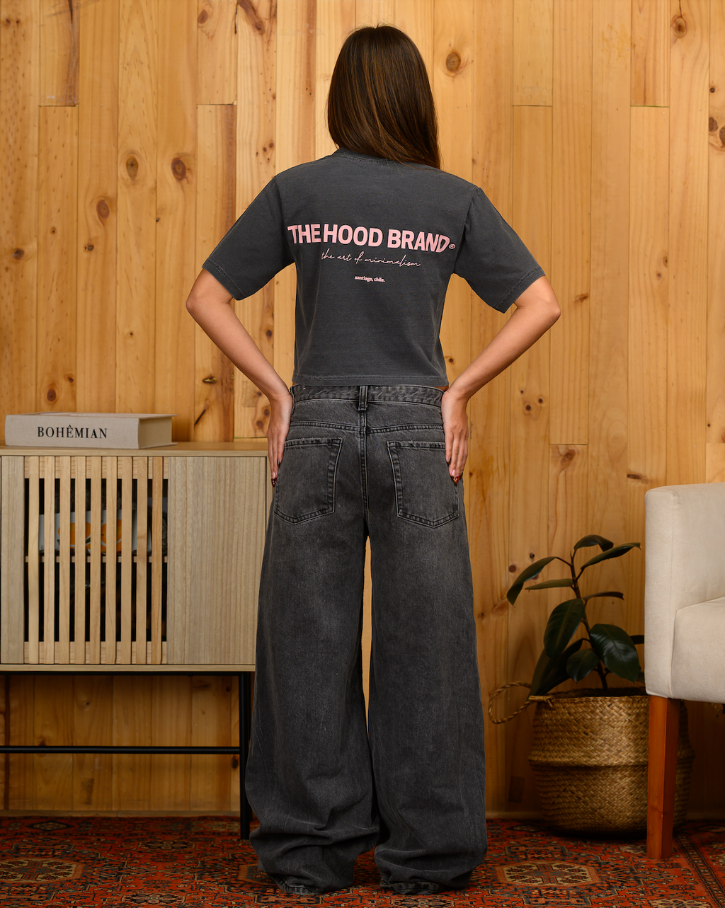 OG LOGO - SHADOW/PASTEL PINK CROP TOP TEE