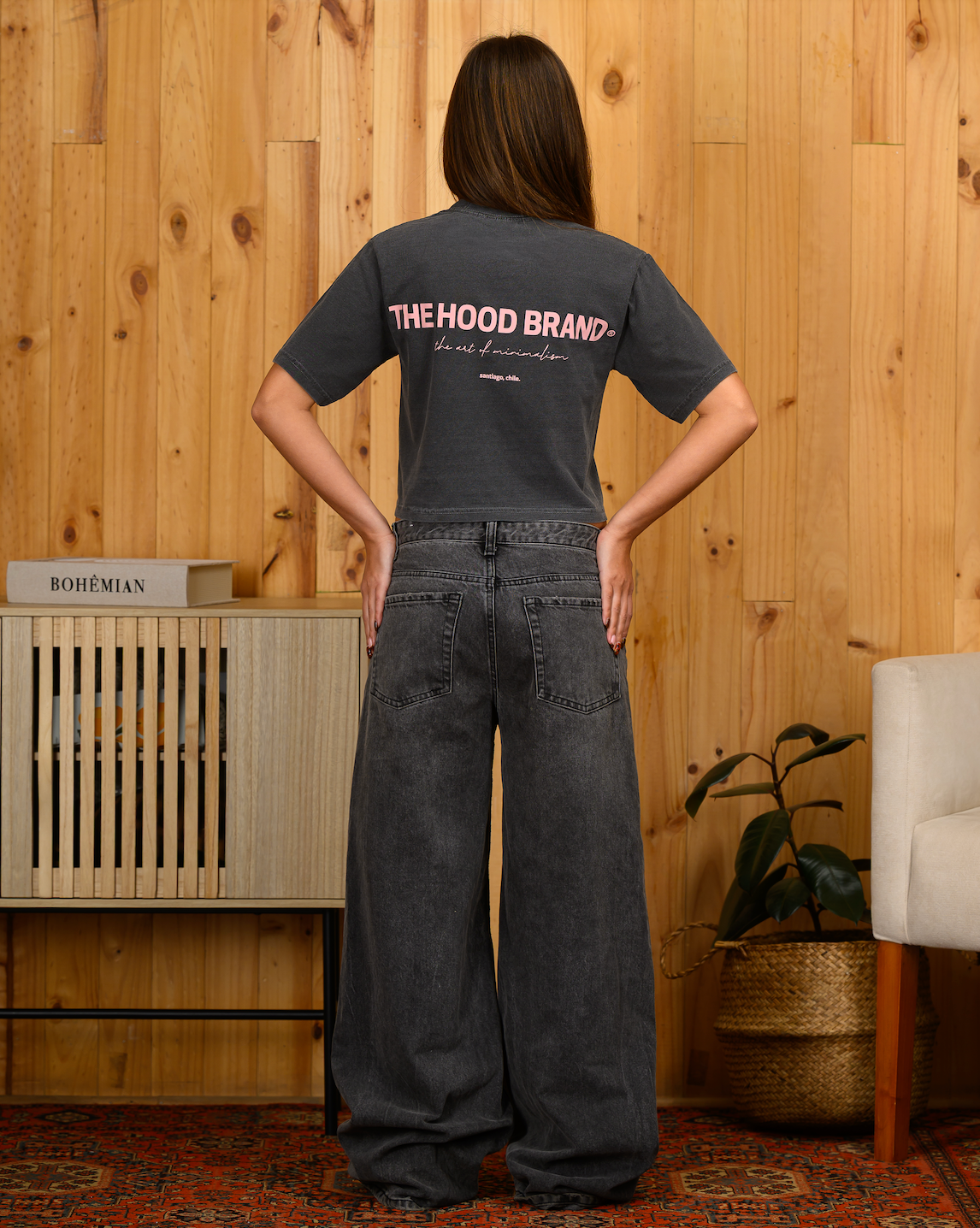 OG LOGO - SHADOW/PASTEL PINK CROP TOP TEE