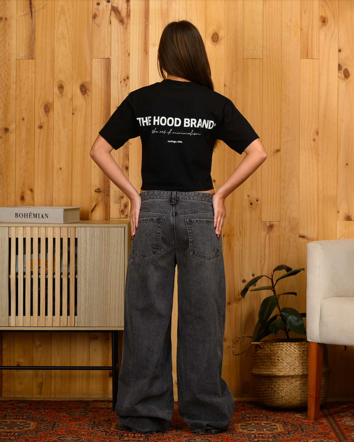 OG LOGO - OFF BLACK/WINTER WHITE CROP TOP TEE