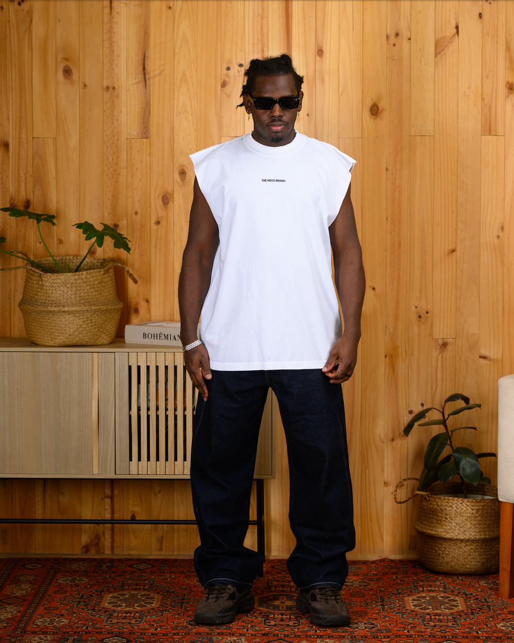 OG LOGO HEAVYWEIGHT MUSCLE WHITE/BLACK TEE