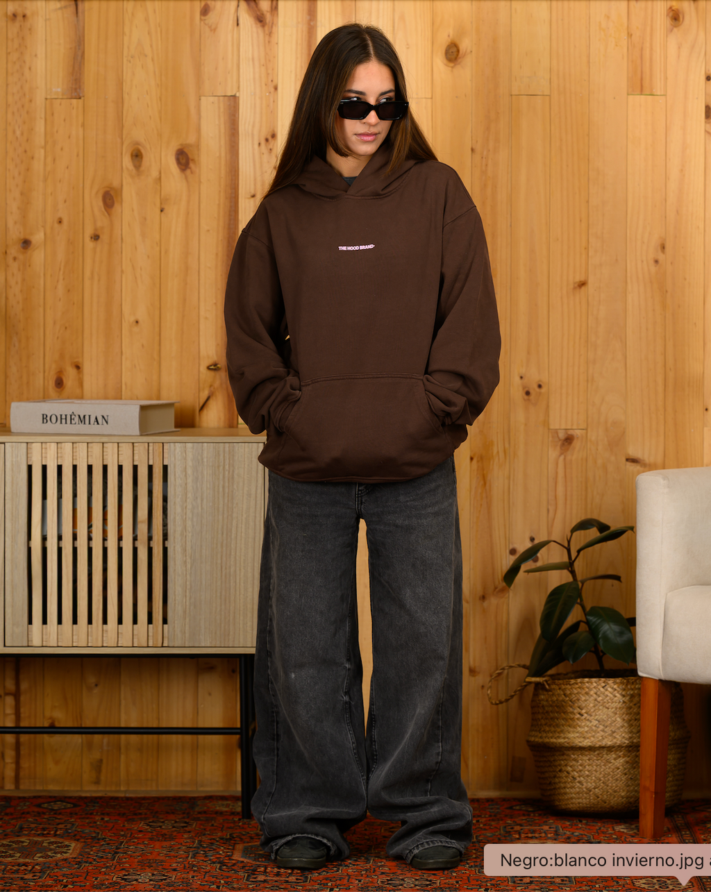 OG LOGO - HOODIE HEAVYWEIGHT GARMENT DYE (460 GSM) MOCHA/PASTEL PINK