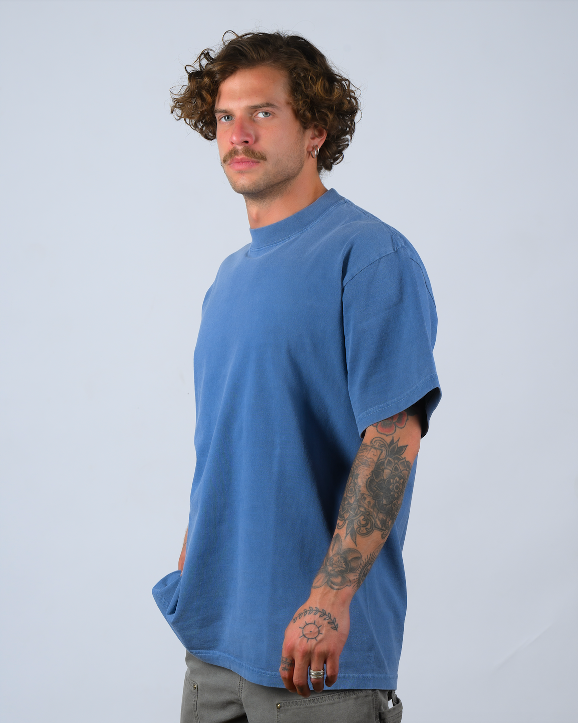 WASHED DENIM-HEAVYWEIGHT OVERSIZE TEE